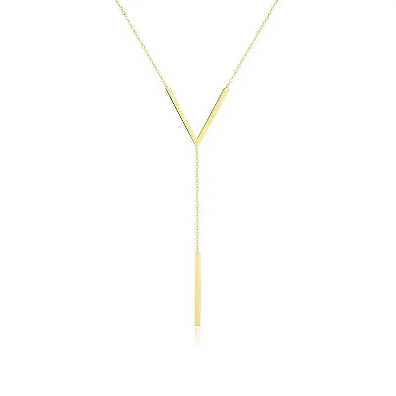 Trendy V-Shaped Gold Necklace