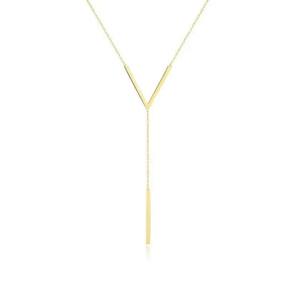 Trendy V-Shaped Gold Necklace